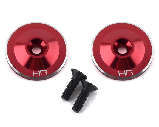 Hot Racing Aluminum Large Wing Buttons (Red) (2) (HRAAON40U02)