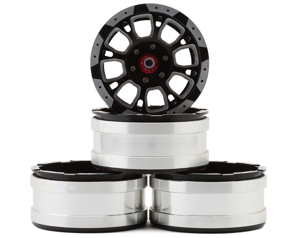 Hot Racing 1.9" Aluminum Beadlock Wheels (Black) (4) (C-Style) (HRABLW19SLC01)