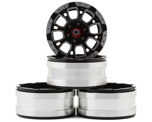 Hot Racing 1.9" Aluminum Beadlock Wheels (Black) (4) (C-Style) (HRABLW19SLC01)