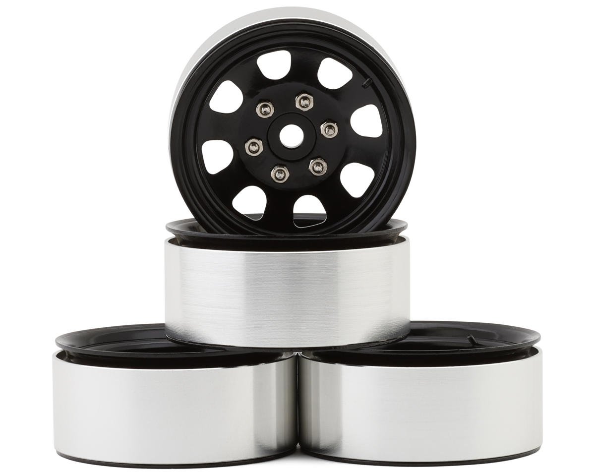 Hot Racing 1.9" Steel Beadlock 6-Lug Wagon Wheels (Black) (4) (HRABLW19SS01)