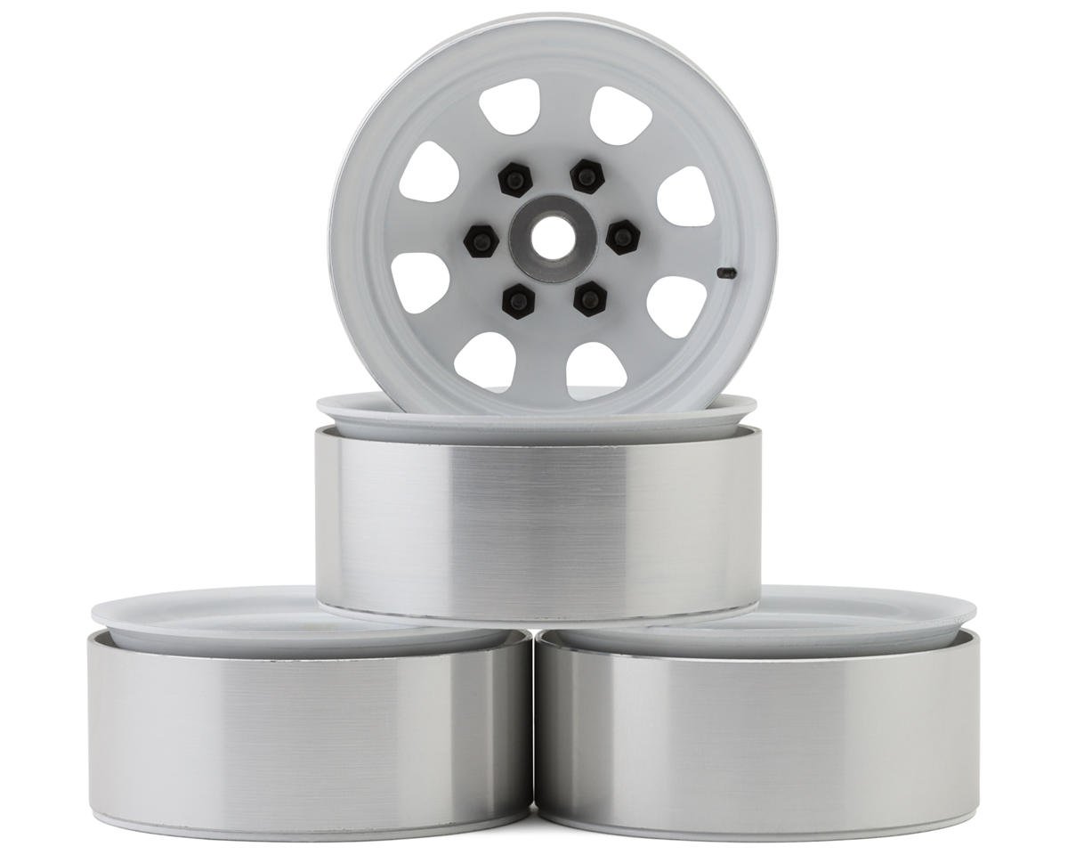 Hot Racing 1.9" Steel Beadlock 6-Lug Wagon Wheels (White) (4) (HRABLW19SS38)