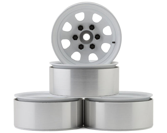Hot Racing 1.9" Steel Beadlock 6-Lug Wagon Wheels (White) (4) (HRABLW19SS38)