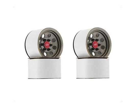 Hot Racing Steel 2.2 Beadlock 6-Lug 8-Hole Crawler Wheels (4) (HRABLW22H18)