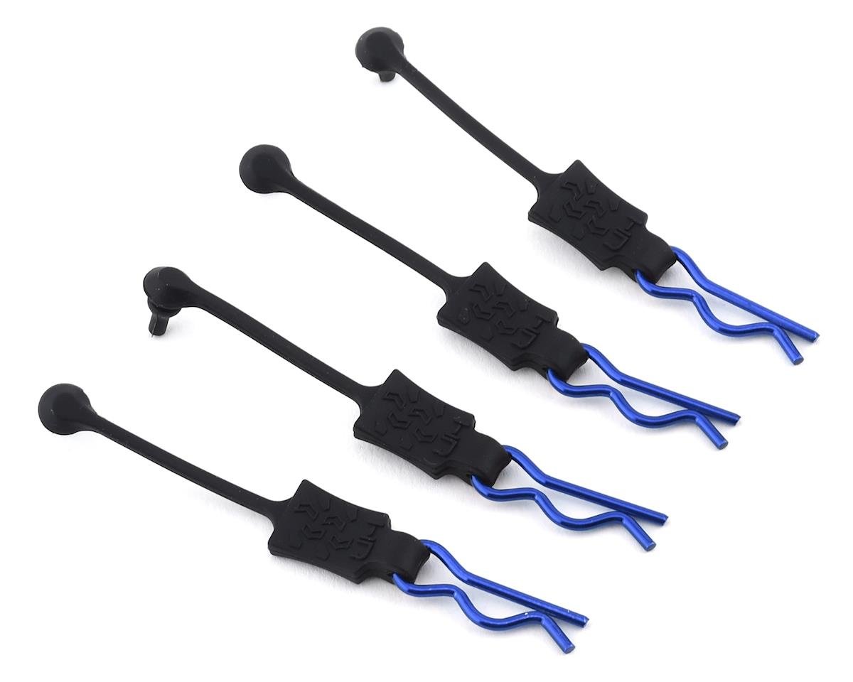 Hot Racing 1/8 Body Clip Retainers (Blue) (4) (HRABWP39E06)