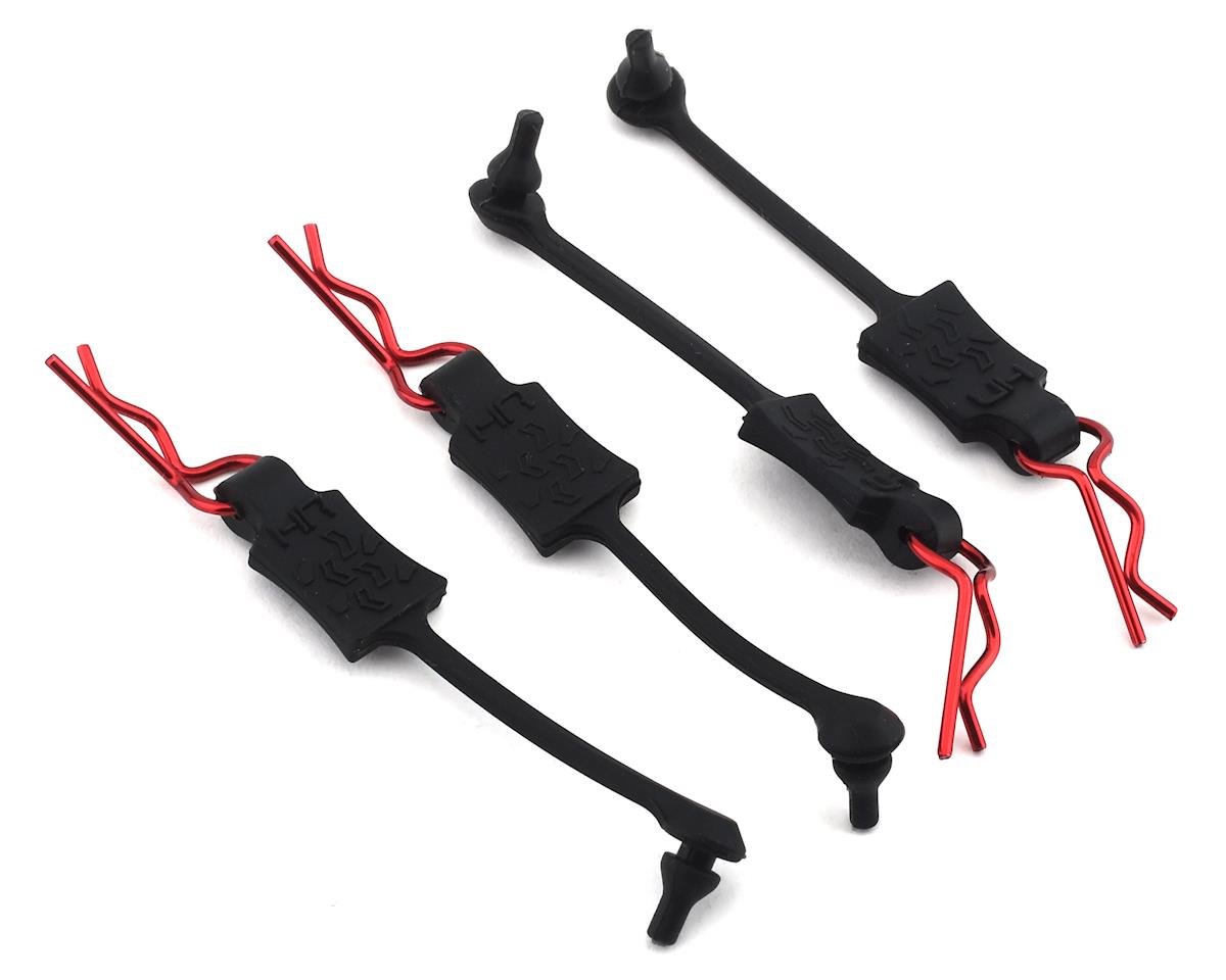 Hot Racing 1/10 Body Clip Retainers (Red) (4) (HRABWP39T02)