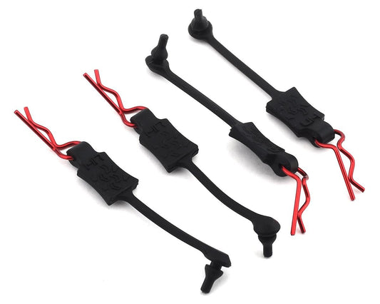 Hot Racing 1/10 Body Clip Retainers (Red) (4) (HRABWP39T02)