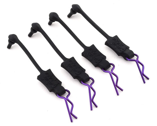 Hot Racing 1/10 Body Clip Retainers (Purple) (4) (HRABWP39T07)