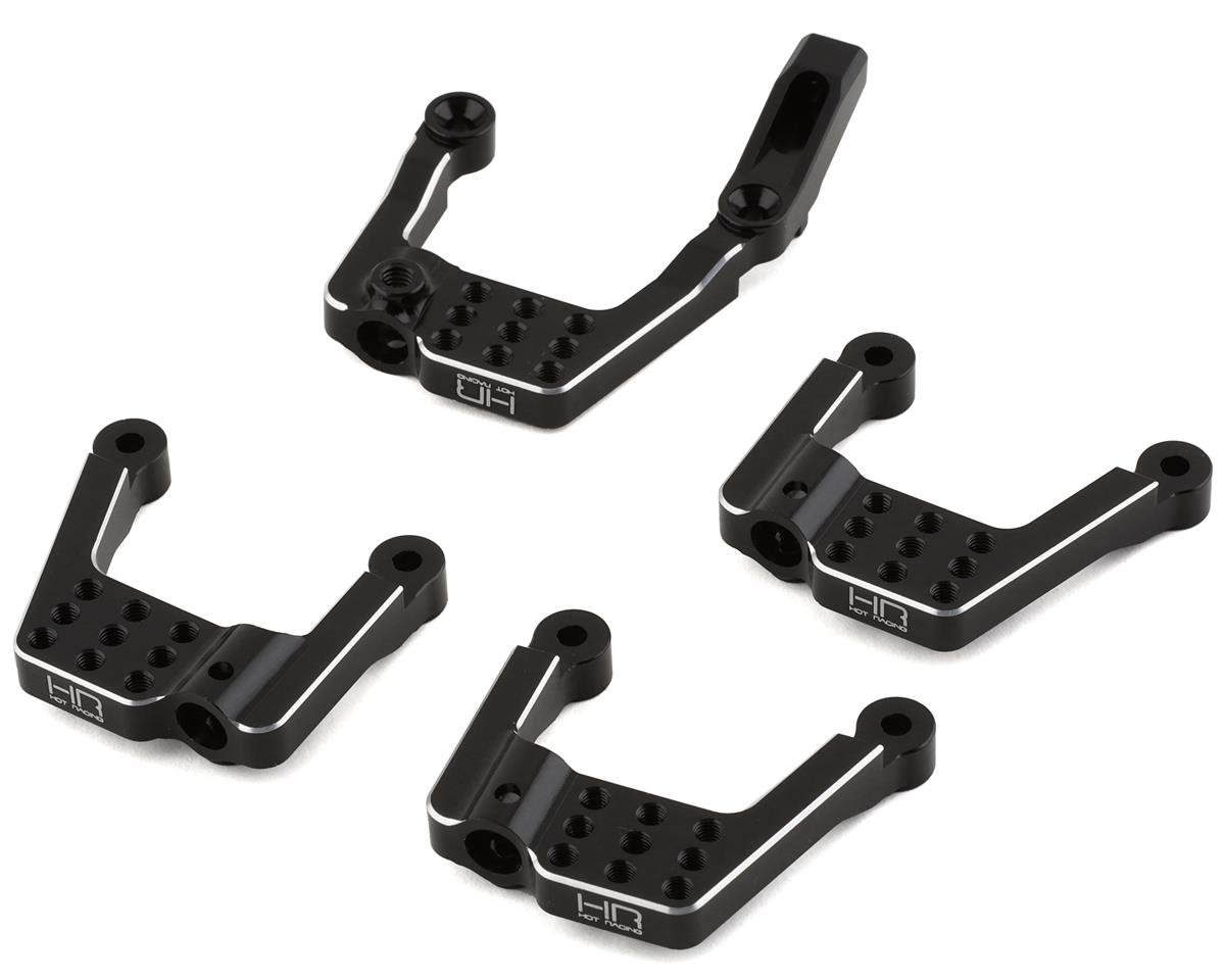 Hot Racing Enduro Aluminum Front & Rear Adjustable Shock Towers (Black) (HRAEDR28301)