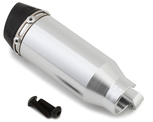 Hot Racing Losi Promoto-MX 1/4 Aluminum "Titanium Look" RCT Pipe (Silver) (HRALPC300P08)