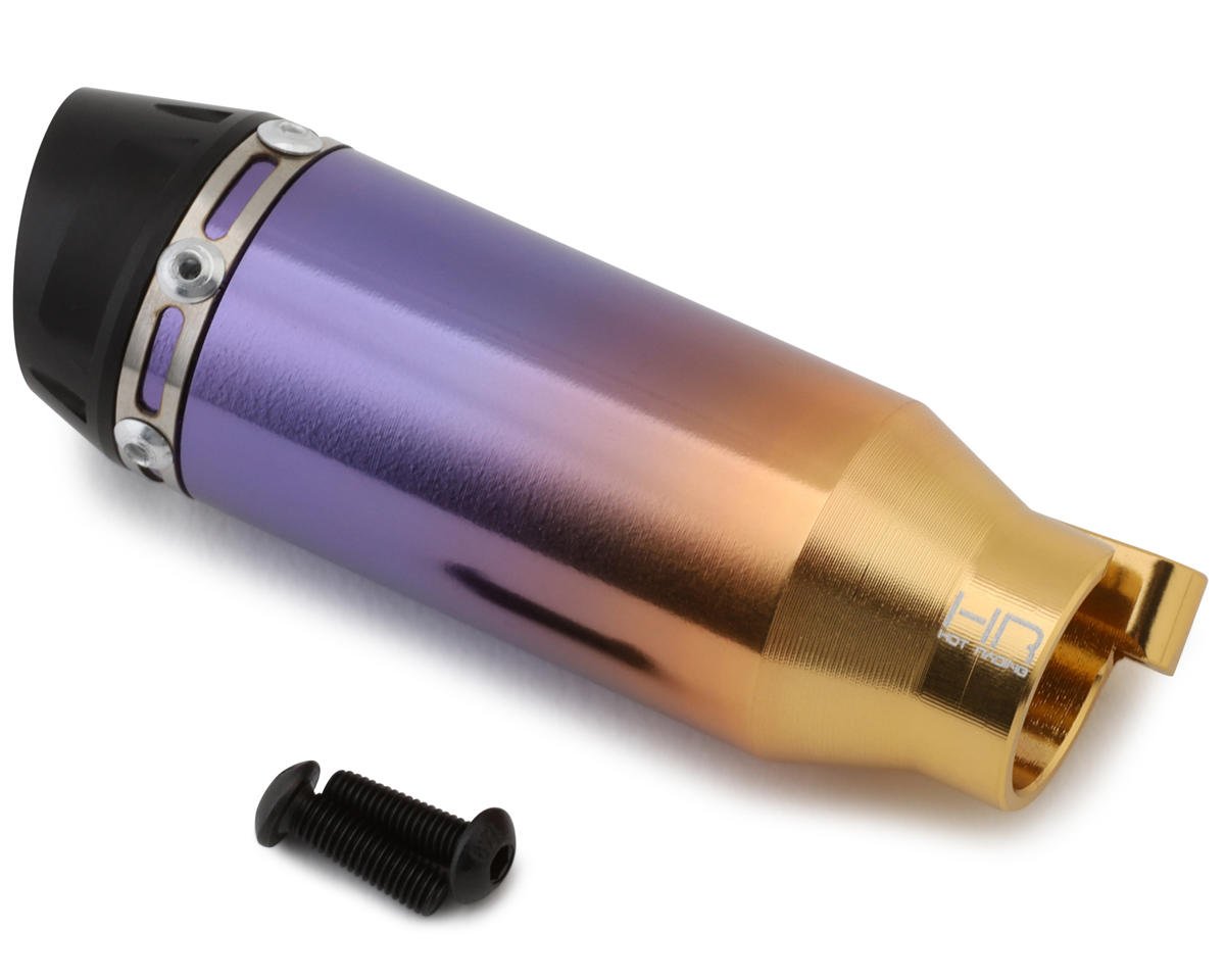 Hot Racing Losi Promoto-MX 1/4 Aluminum "Titanium Look" RCT Pipe (Burnt Tip) (HRALPC300P14)