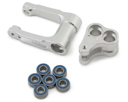 Hot Racing Losi Promoto-MX Aluminum Knuckle & Pull Rod (Silver) (HRALPC56KP08)