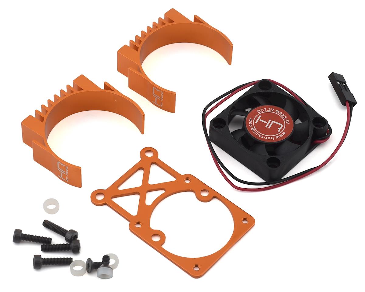 Hot Racing Clip-On Two-Piece Motor Heat Sink w/Fan (Orange) for Traxxas (HRAMH550TE03)