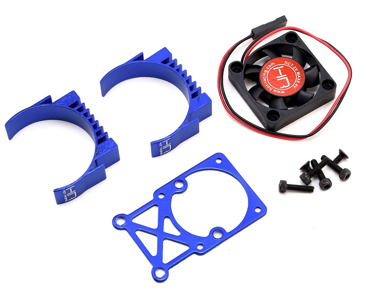 Hot Racing Clip-On Two-Piece Motor Heat Sink w/Fan (Blue) (HRAMH550TE06)