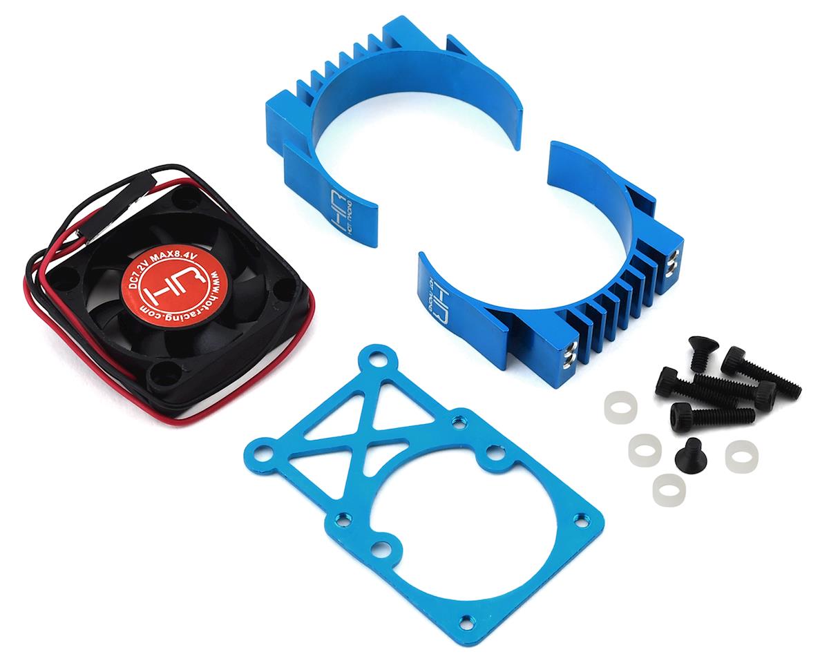 Hot Racing Clip-On Two-Piece Motor Heat Sink w/Fan (Tamiya Blue) (HRAMH550TE16)