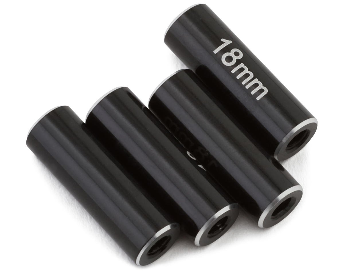 Hot Racing Aluminum Standoff Post Link (Black) (4) (3x6x18mm) (HRARCL61801)