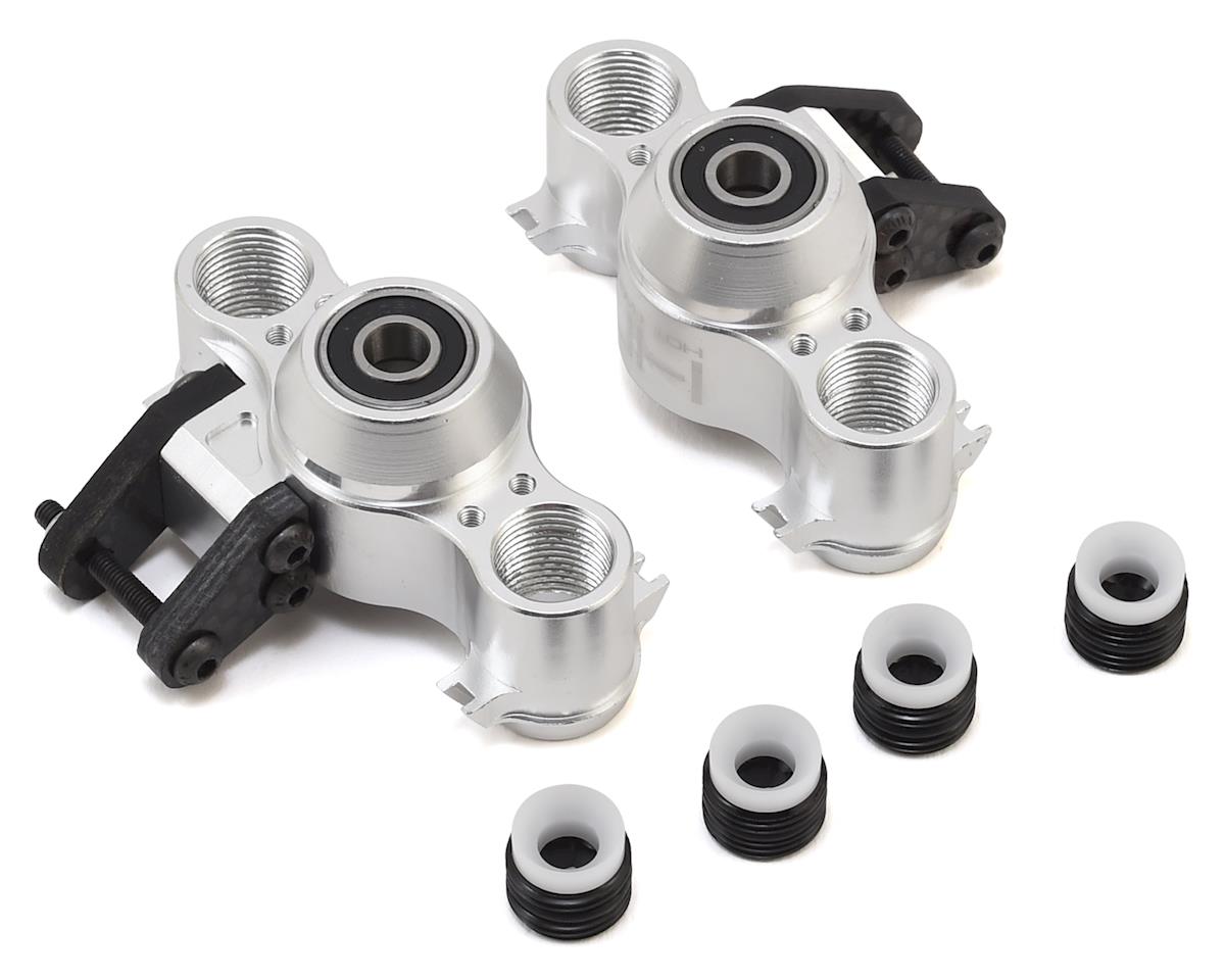 Hot Racing Aluminum Axle Carriers with Bearings for Traxxas Revo (Silver) (HRARVO21XG08)