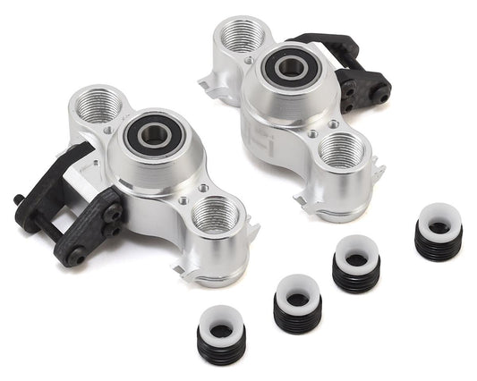 Hot Racing Aluminum Axle Carriers with Bearings for Traxxas Revo (Silver) (HRARVO21XG08)