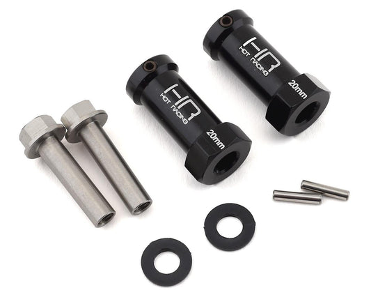 Hot Racing Axial Wheel Hub Extensions w/12mm Hex (Black) (2) (+20mm) (HRASCX10TT01)