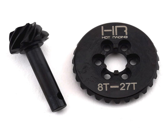 Hot Racing SCX10 II AR44 HD Steel Overdrive 6-Bolt Bevel Gear Set (27T/8T) (HRASCXT9278)