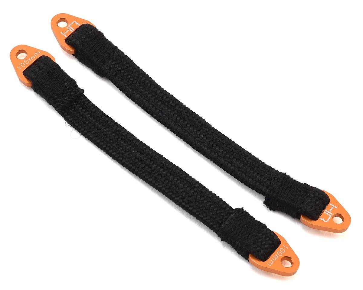 Hot Racing 100mm Suspension Travel Limit Straps (2) (Orange) (HRASLS100T0303)
