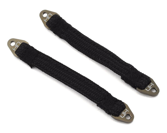 Hot Racing 90mm Suspension Travel Limit Straps (2) (Gunmetal) (HRASLS90T1111)