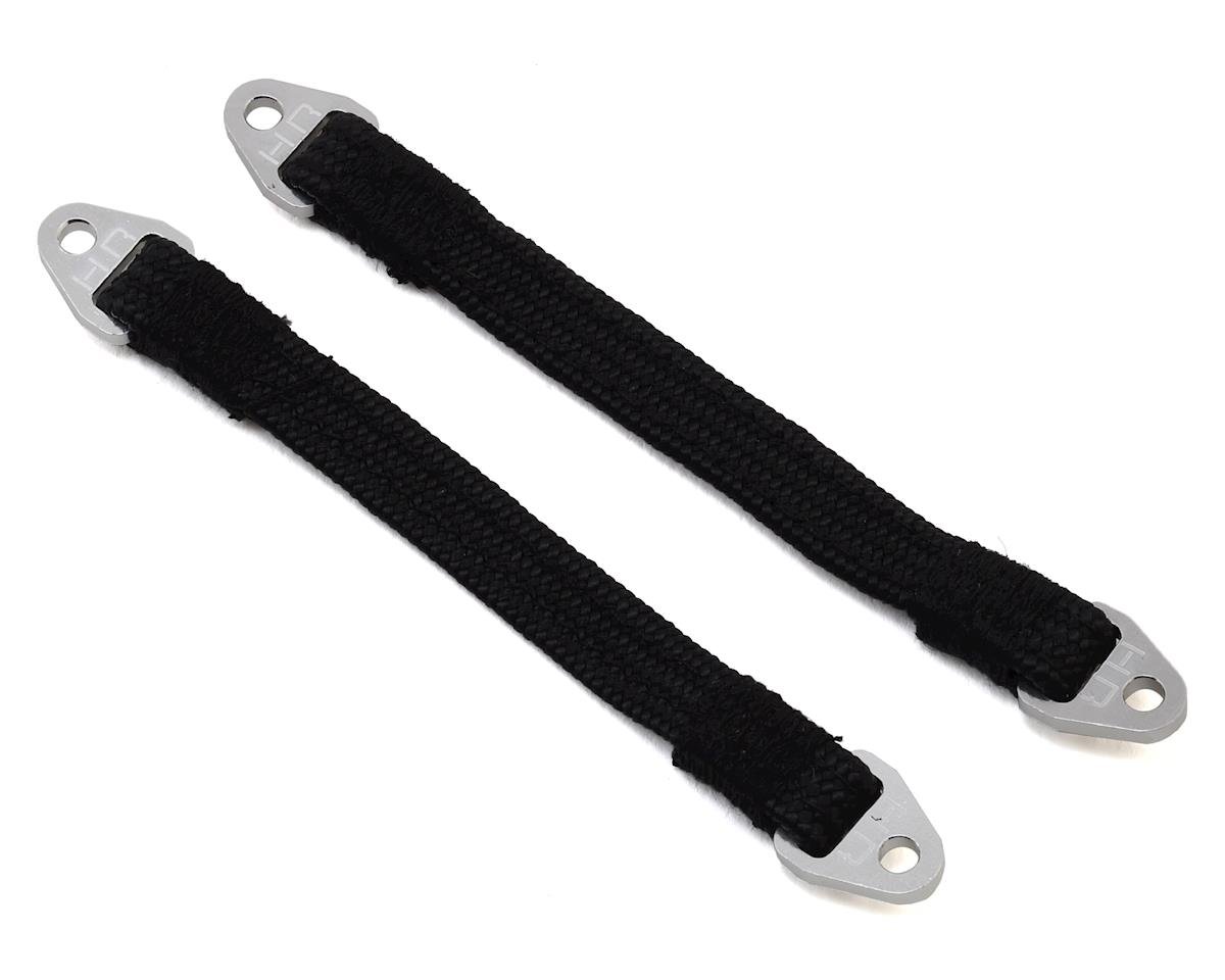 Hot Racing 95mm Suspension Travel Limit Straps (2) (Silver) (HRASLS95T1808)