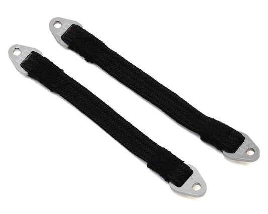 Hot Racing 95mm Suspension Travel Limit Straps (2) (Silver) (HRASLS95T1808)