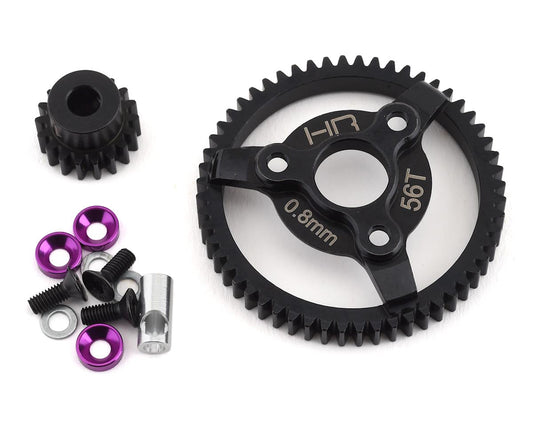 Hot Racing 32P Steel Pinion & Spur Gear Set (Purple) (18T/56T) (HRASTE256)