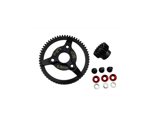 Hot Racing 32P Steel Pinion & Spur Gear Set (Red) (18T/60T) (HRASTE260)