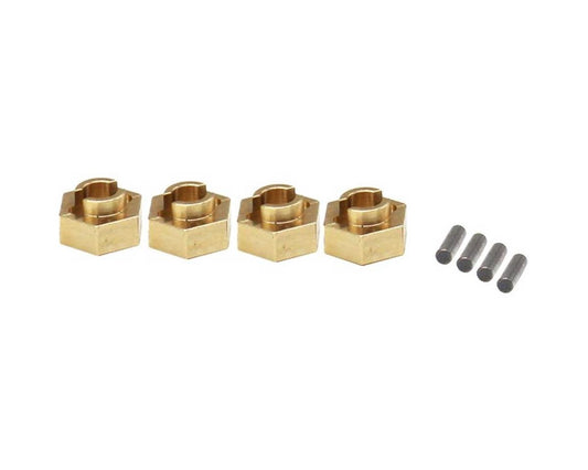 Hot Racing Axial SCX24 Brass 7mm Wheel Hex Hub (4) (1g) (HRASXTF10H)