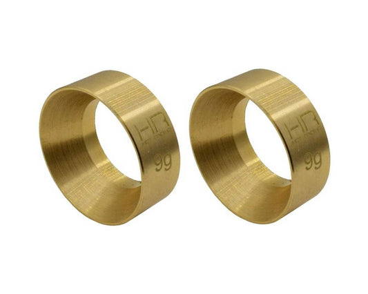 Hot Racing Axial SCX24 Brass KMC Machete Wheel Weights (2) (9g) (HRASXTF2612H)