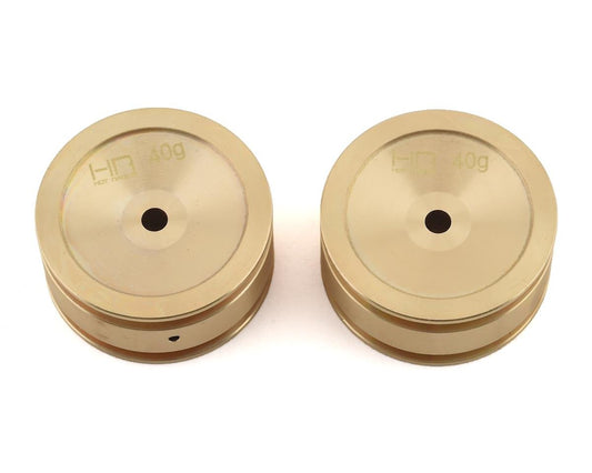 Hot Racing Axial SCX24 Brass Wheel (2) (40g) (HRASXTF265H)