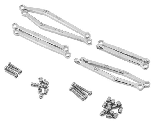 HOT RACING - Axial SCX30 Aluminum High Clearance Suspension Links Set (Silver) (SXTY133X08)