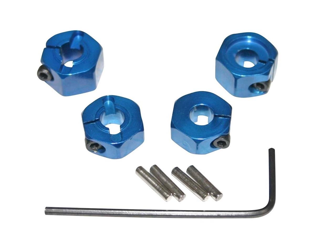 Hot Racing 12mm Aluminum Wheel Hexes for Traxxas 2WD (Blue) (4) (HRATE1006SL)