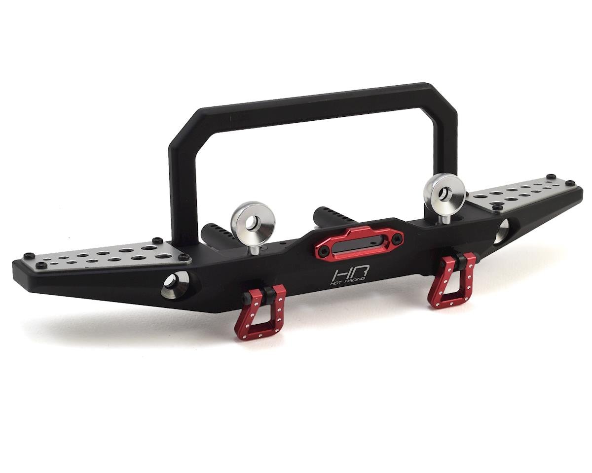 Hot Racing Aluminum Front Bumper w/Winch Mount & Light Buckets for Traxxas TRX-4 (HRATRXF03EMR01)