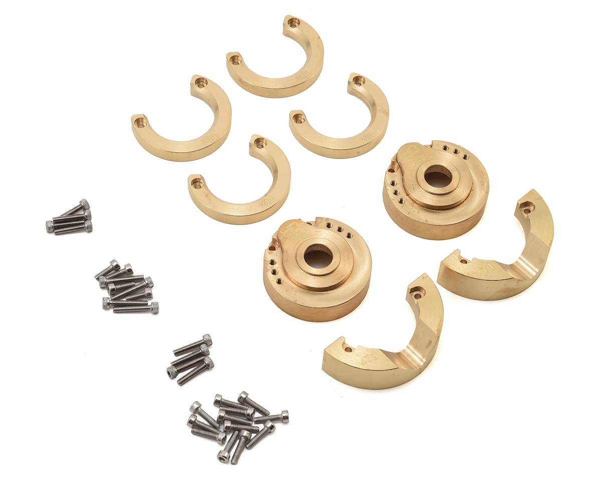 Hot Racing Ultimate Brass Weight Knuckle Portal Cover Set for Traxxas TRX-4 (HRATRXF21HA)