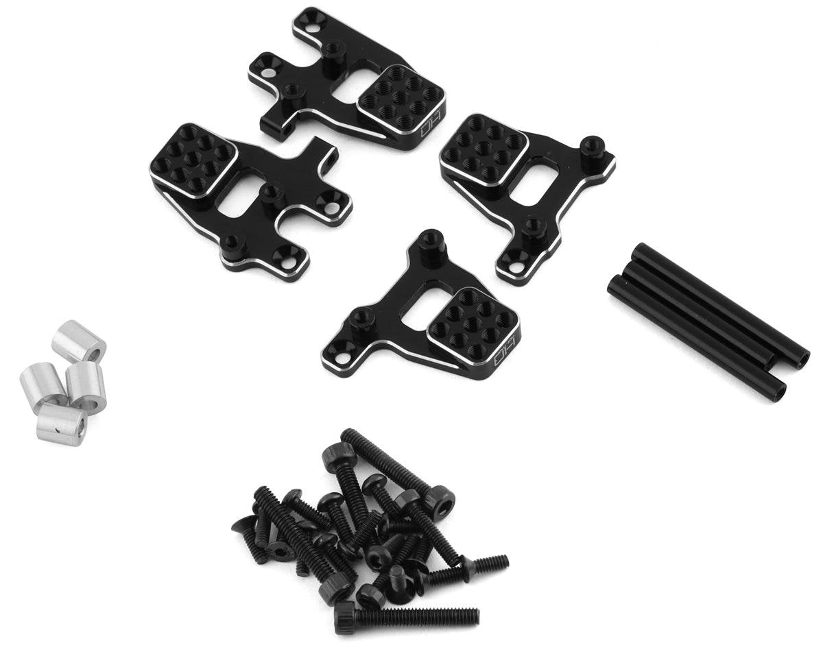 Hot Racing Aluminum Shock Mount Set for Traxxas TRX-4M (Black) (4) (HRATRXM28M01)