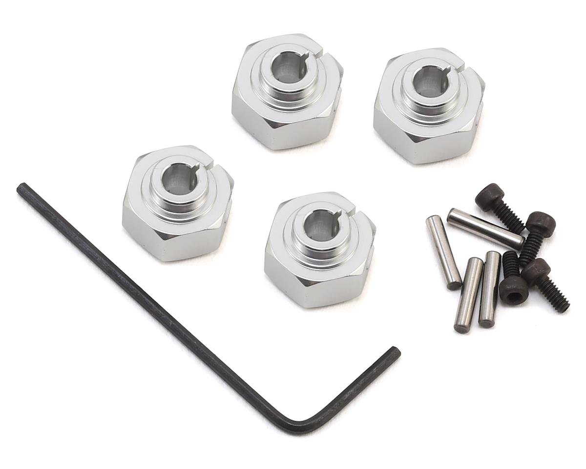 Hot Racing Aluminum 12mm Clamping Hex Wheel Hubs (Silver) (4) (HRAWK1008)