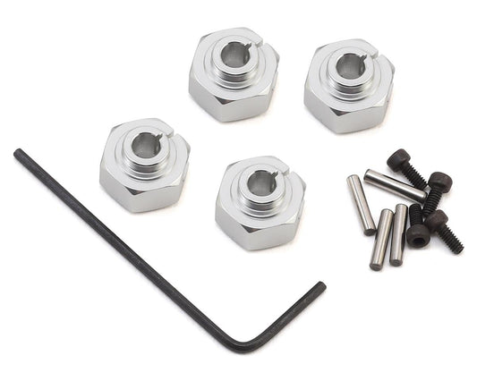 Hot Racing Aluminum 12mm Clamping Hex Wheel Hubs (Silver) (4) (HRAWK1008)