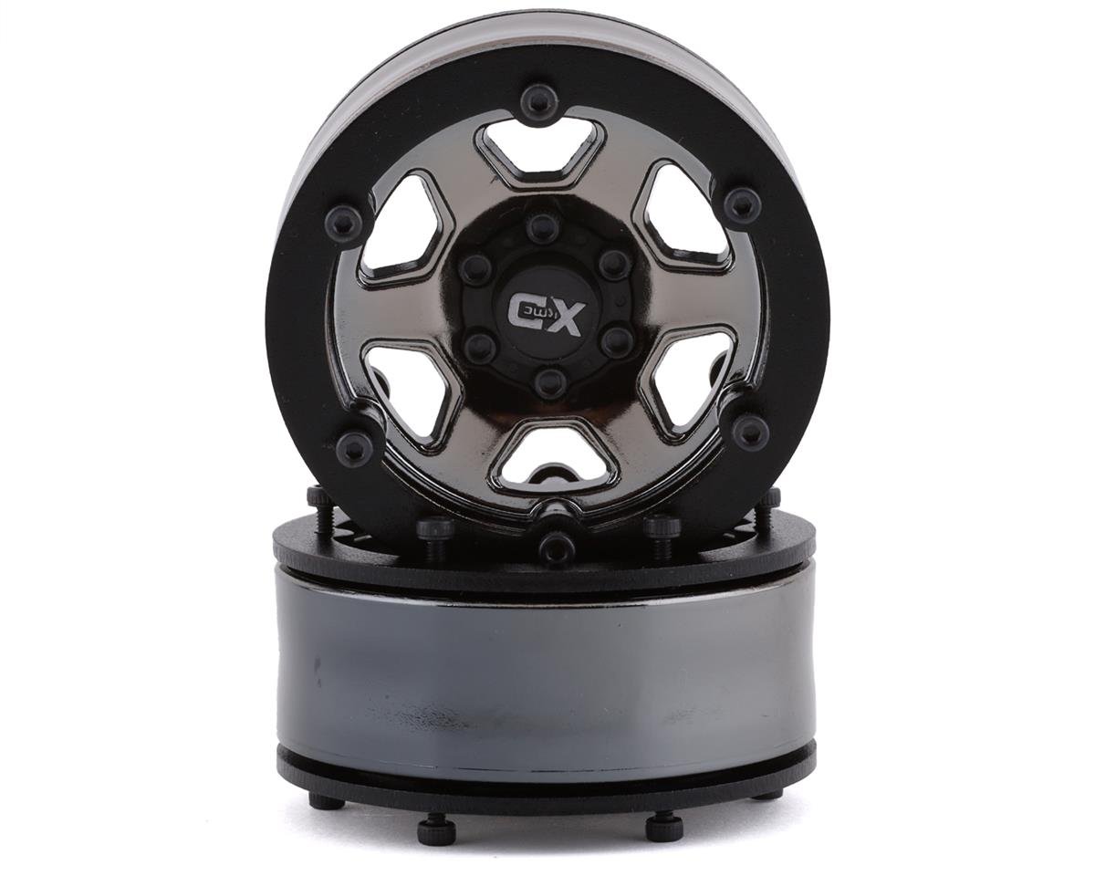 Incision KMC KM233 1.9" Plastic Beadlock Wheels (Black Chrome) (2) (INCIRC00256)