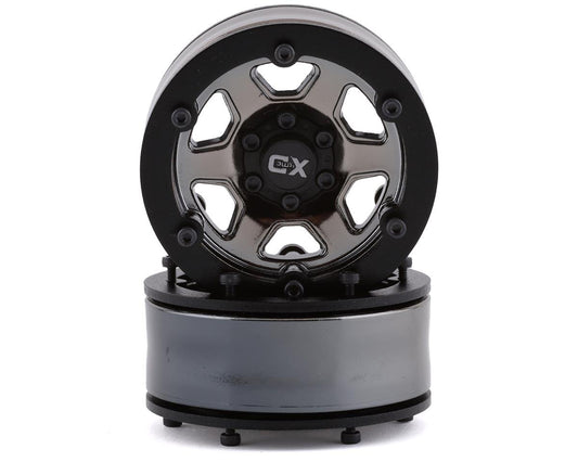 Incision KMC KM233 1.9" Plastic Beadlock Wheels (Black Chrome) (2) (INCIRC00256)
