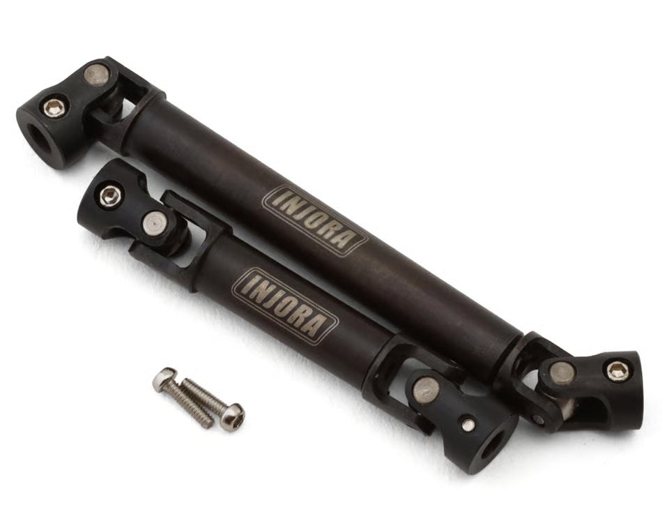 INJORA - Axial SCX24 Steel Drive Shafts Set (Black) (Gladiator/Power Wagon) (155mm Wheelbase) (SCX24-74)