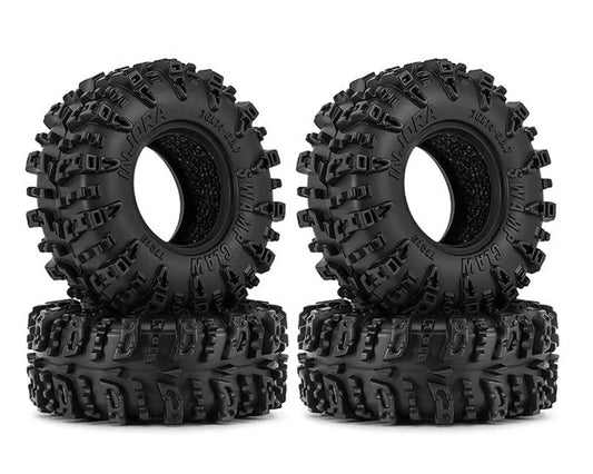 INJORA - Axial - SCX30 0.7" Swamp Claw Micro Rock Crawler Tires (4) (36mm OD) (S5) w/Foam Inserts (INJT7019)