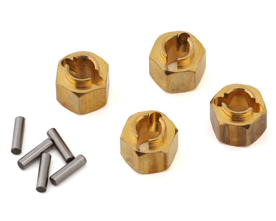INJORA - Extended Brass Wheel Hexes for Traxxas TRX-4M (4) (1.25g ea) (TRX4M-02-5)