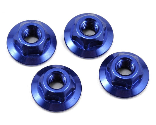 JConcepts 4mm Large Flange Serrated Locking Wheel Nut Set (4) (Blue) (JCO2341-1)
