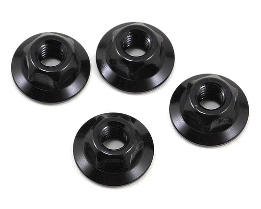 JConcepts 4mm Large Flange Serrated Locking Wheel Nut Set (4) (Black) (JCO2341-2)