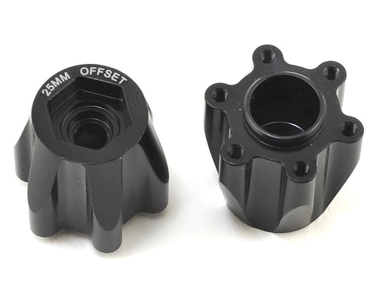 JConcepts Tribute 12mm Aluminum Hex Adaptor (Black) (2) (25mm Offset) (JCO2401)