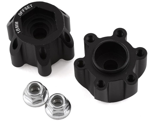 JConcepts Tribute 12mm Aluminum Hex Adaptor (Black) (2) (18mm Offset) (JCO2402)