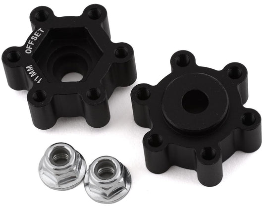JConcepts Tribute 12mm Aluminum Hex Adaptor (Black) (2) (11mm Offset) (JCO2403)