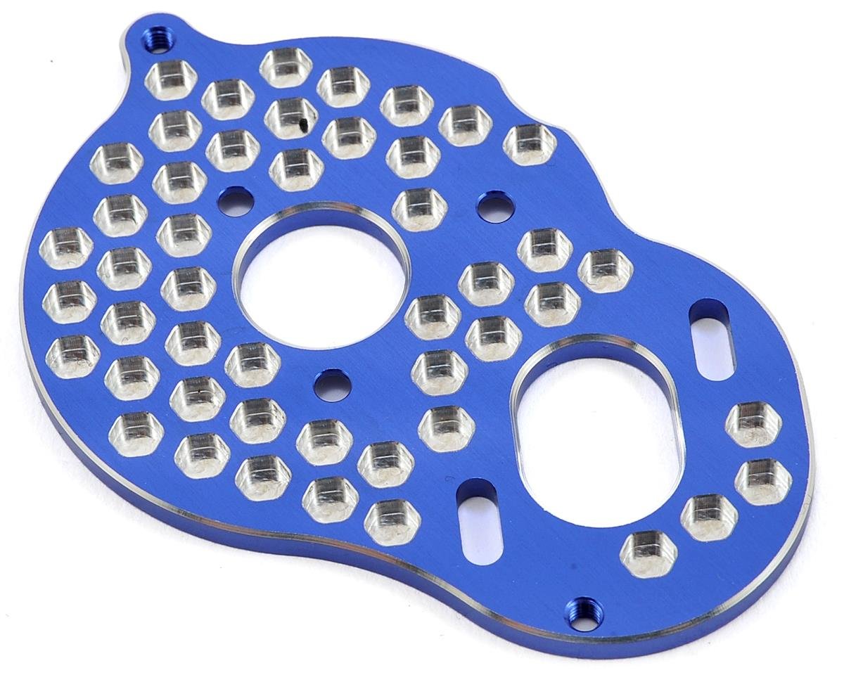 JConcepts B5M Aluminum "3 Gear" Honeycomb Motor Plate (Blue) (JCO2428-1)